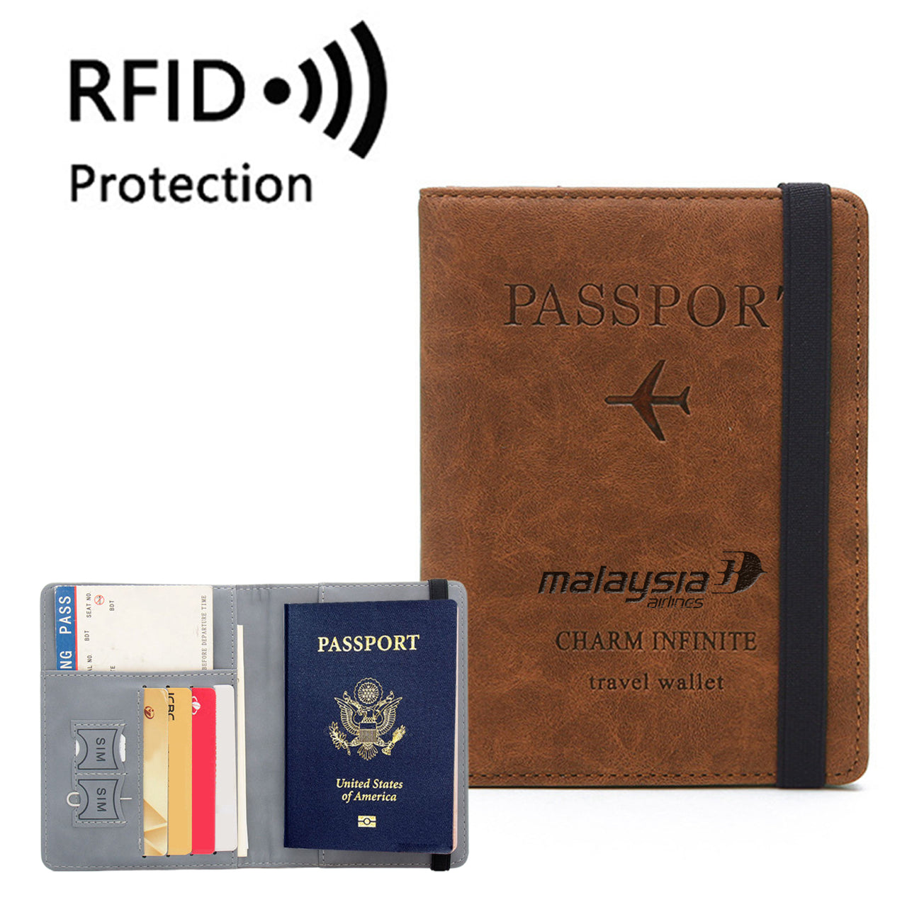 Malaysia Airlines Designed Passport Cover Travel Wallet Passport Holder