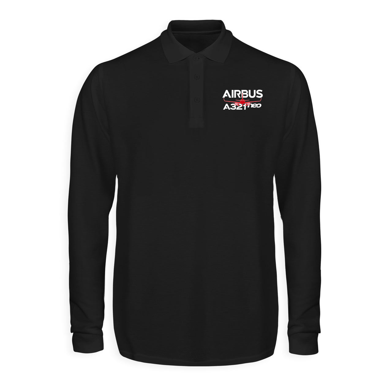 Amazing Airbus A321neo Designed Long Sleeve Polo T-Shirts