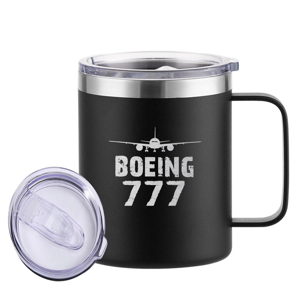 Boeing 777 & Plane Designed Stainless Steel Laser Engraved Mugs