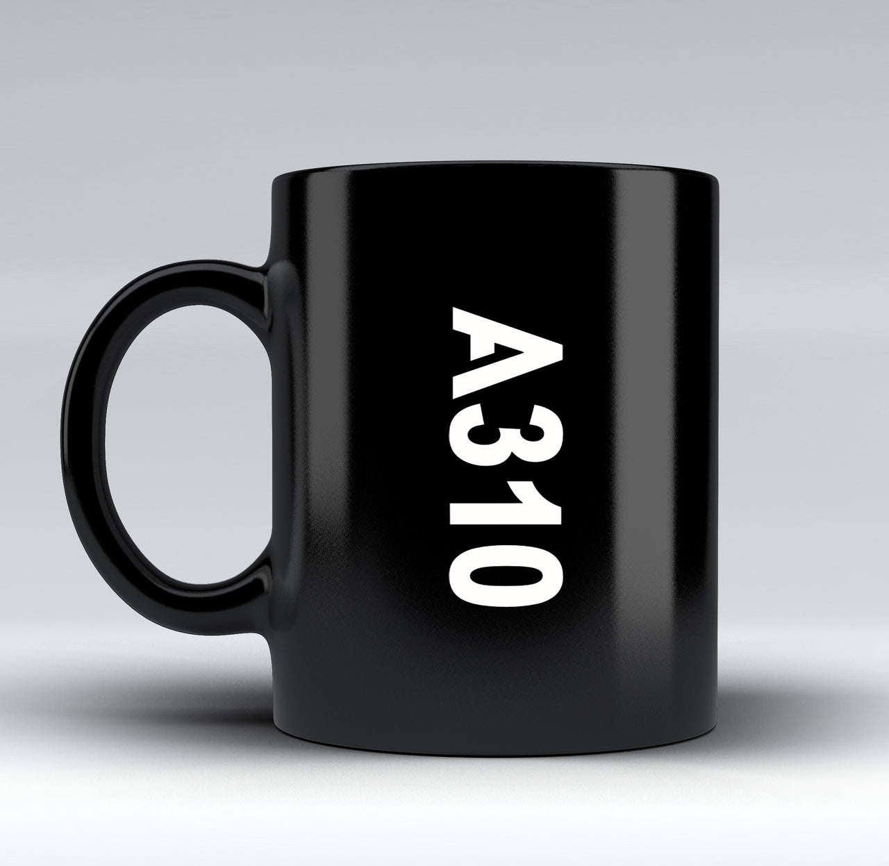 A310 Text Designed Black Mugs