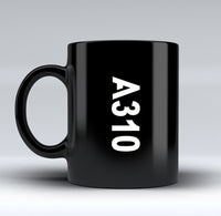 Thumbnail for A310 Text Designed Black Mugs