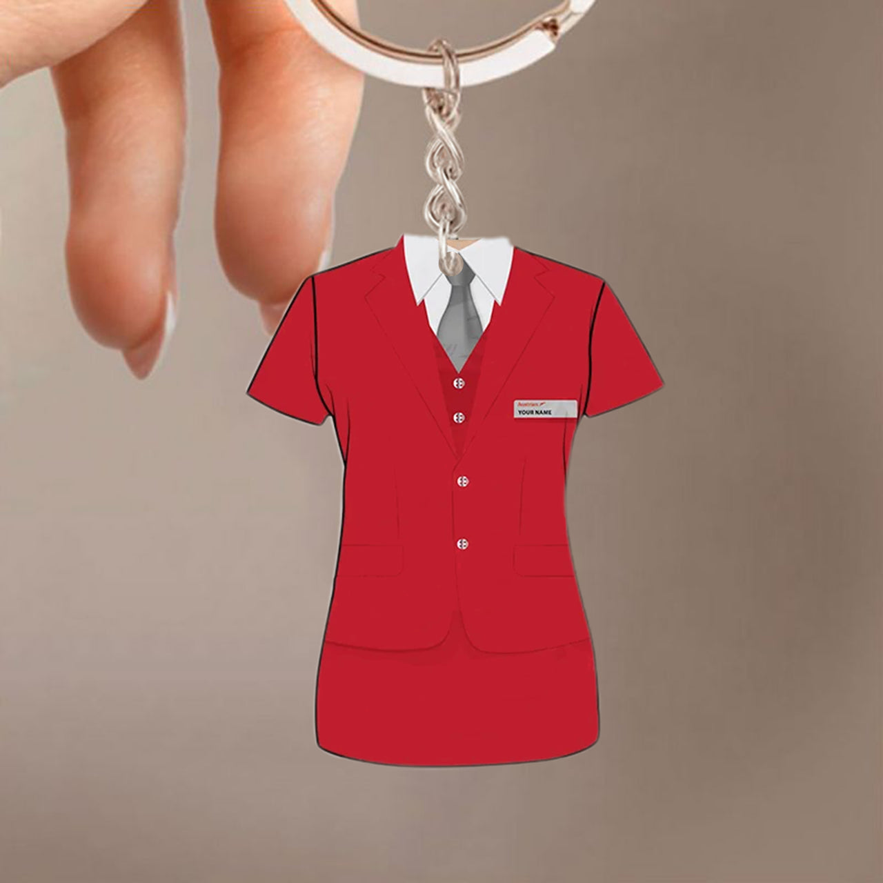 Austrian Airlines Uniform Acrylic Keychain