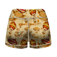 Thumbnail for Graphical Travel Designed Women Yoga Shorts Pants