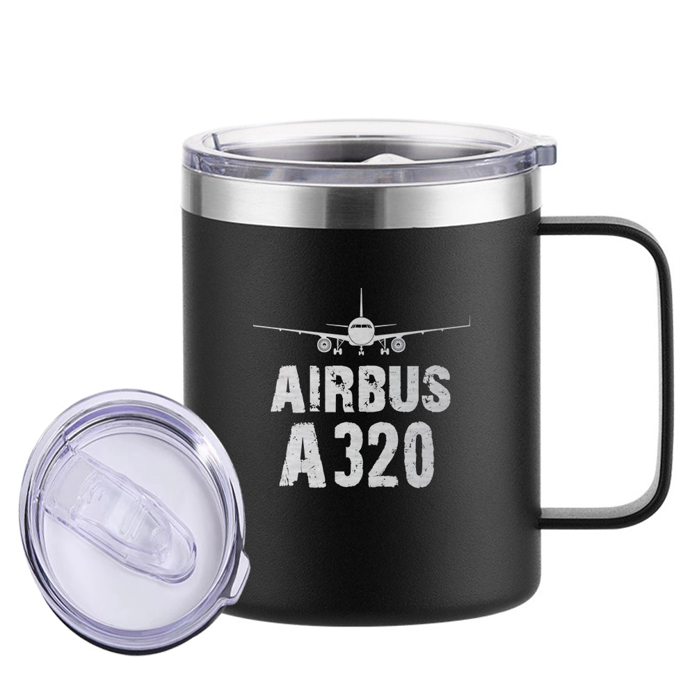 Airbus A320 & Plane Designed Stainless Steel Laser Engraved Mugs