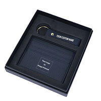 Thumbnail for Your Custom Design & Image & Logo & Text Design Genuine Leather Cardholder Key Ring Gift Box Set