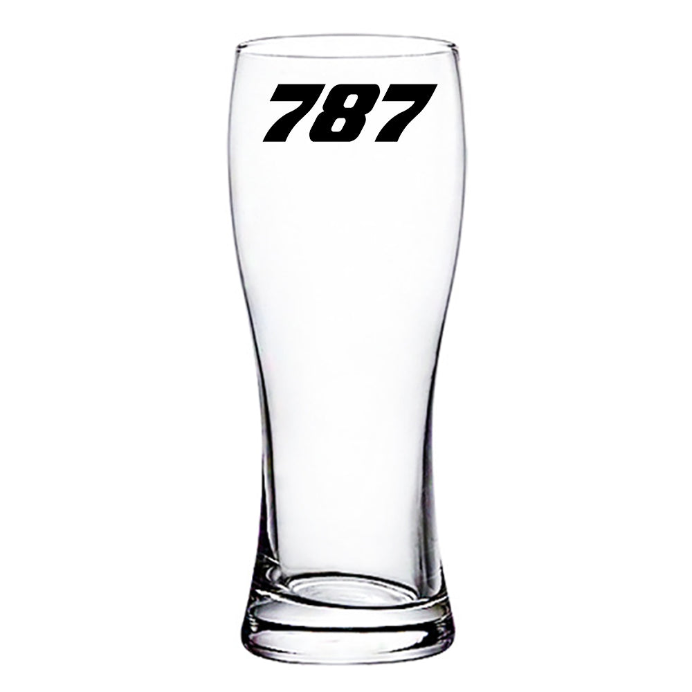 787 Flat Text Designed Pilsner Beer Glasses