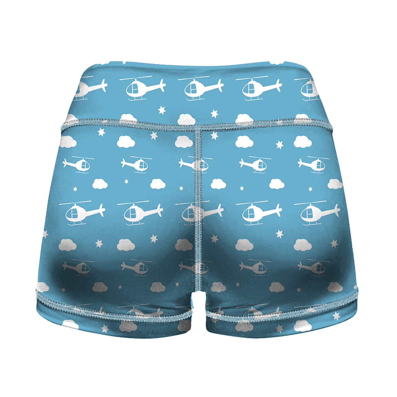 Helicopters & Clouds Designed Women Yoga Shorts Pants