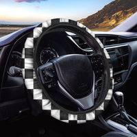 Thumbnail for Black & White Boxes Designed Car Steering Wheel Cover