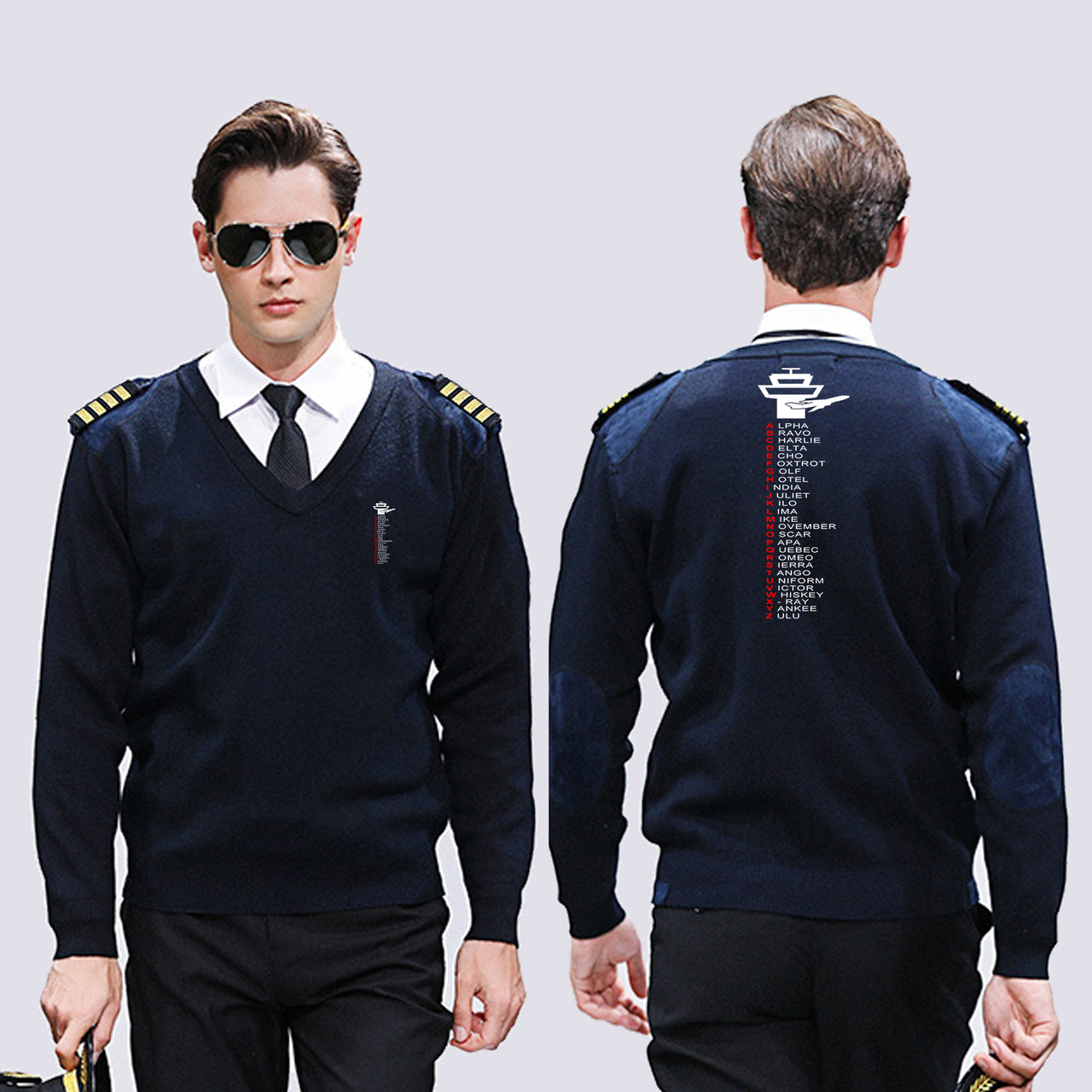 Aviation Alphabet Designed Wool Pilot Sweaters