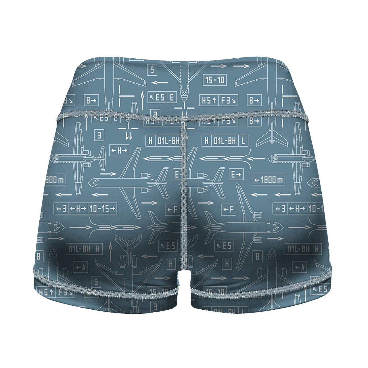 Jet Planes & Airport Signs Designed Women Yoga Shorts Pants