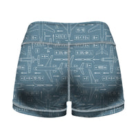 Thumbnail for Jet Planes & Airport Signs Designed Women Yoga Shorts Pants