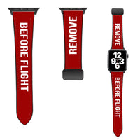 Thumbnail for Remove Before Flight (Edition 2)Designed Leather Apple Watch Straps