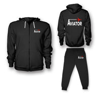 Thumbnail for Aviator Designed Zipped Hoodies & Sweatpants Set