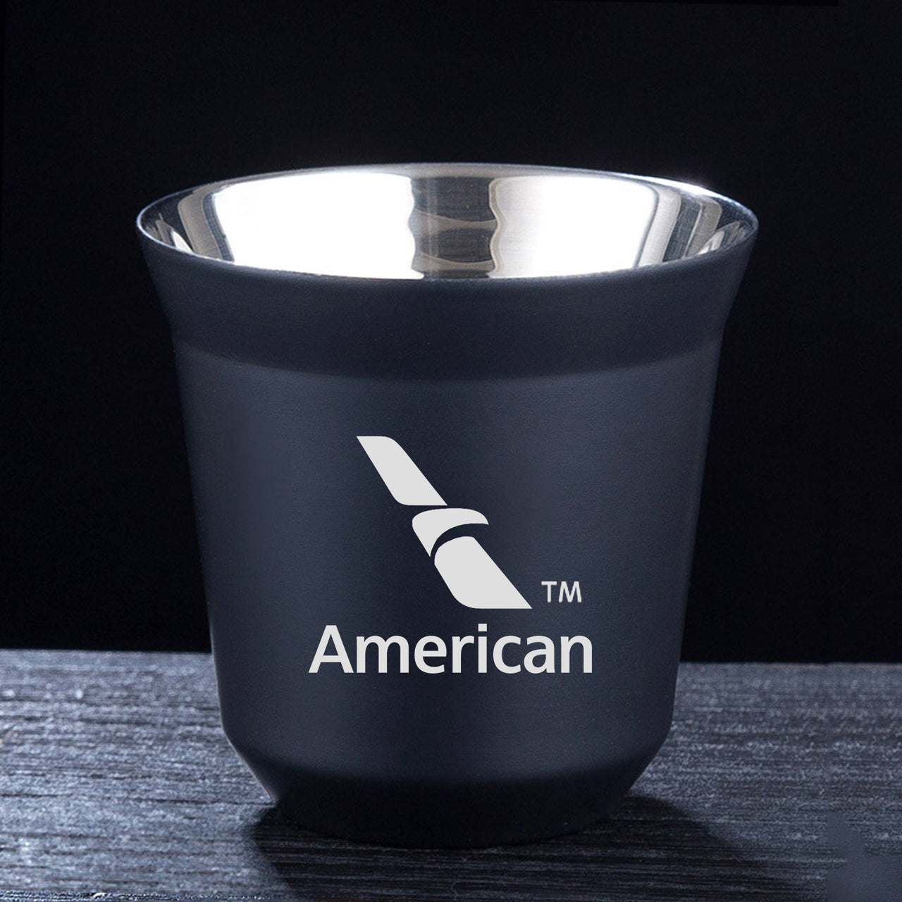 American Airlines Designed Double Wall Stainless Steel Coffee Mugs