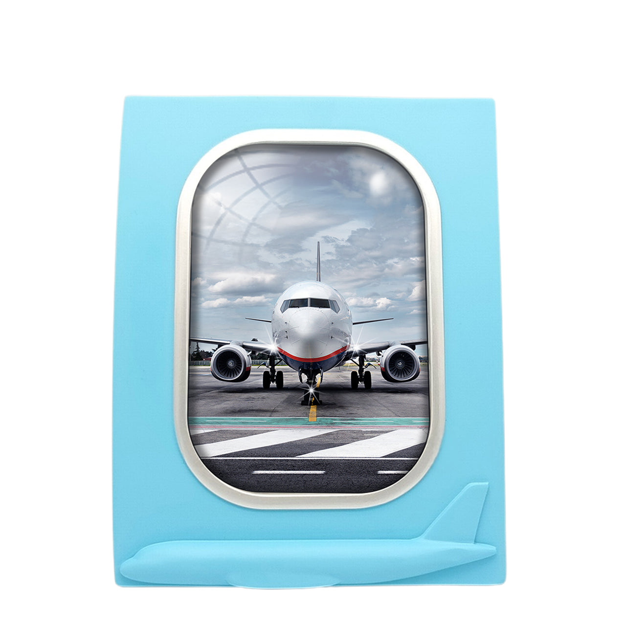 Amazing Clouds and Boeing 737 NG Designed Airplane Window Photo Frame