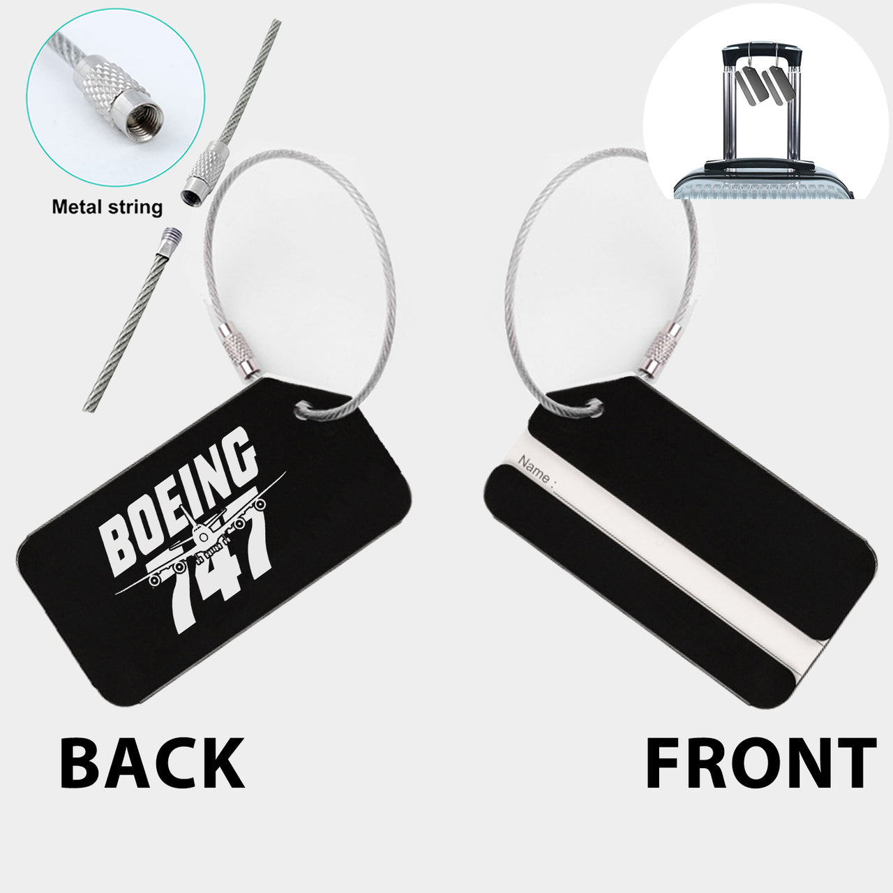 Amazing Boeing 747 Designed Fashion Metal Luggage Tags