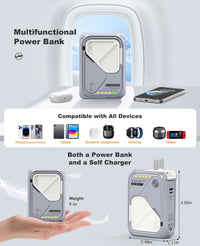 Thumbnail for 10000mAh 22.5W PD Magnetic Wireless Power Bank: USB-C Detachable Cable, Phone Holder