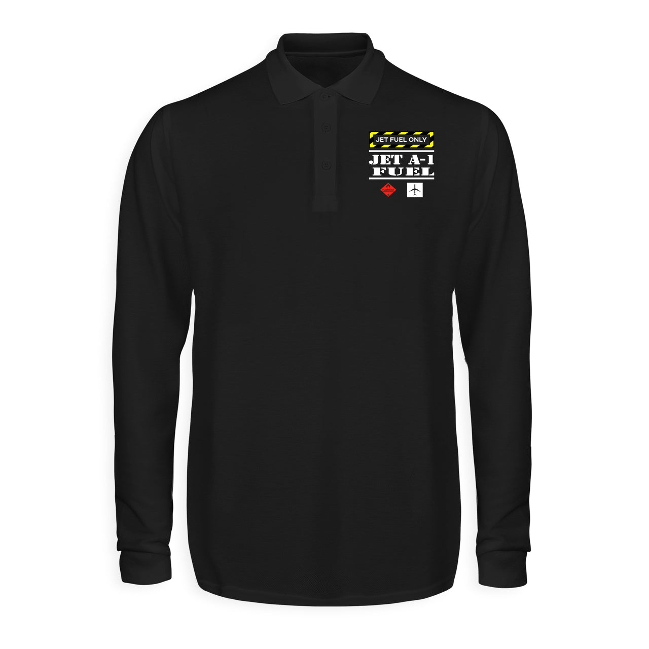 Jet Fuel Only Designed Long Sleeve Polo T-Shirts