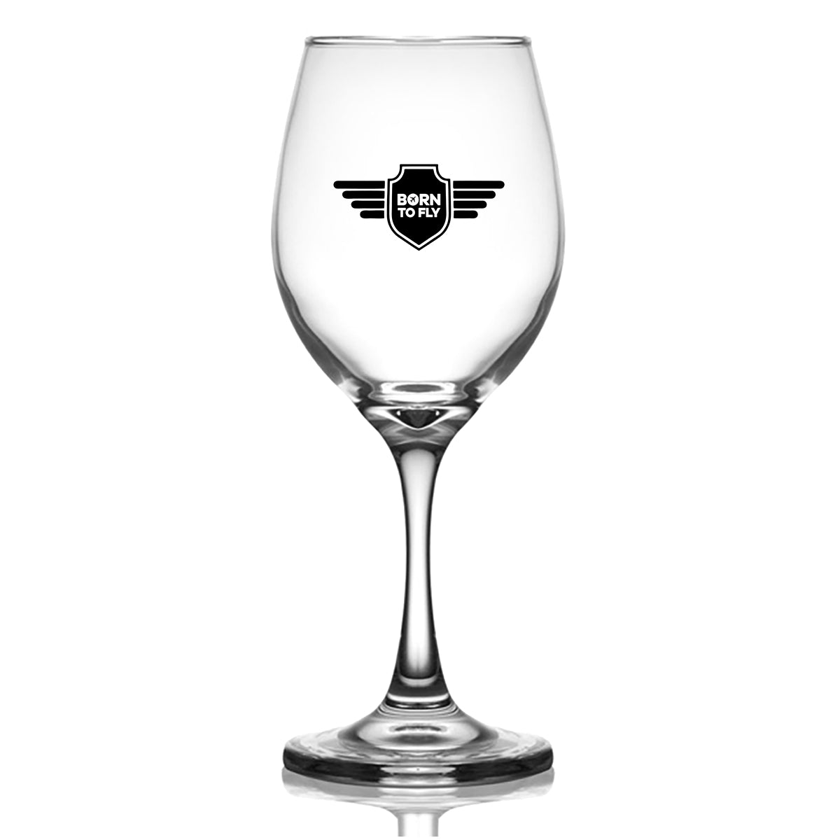 Born To Fly & Badge Designed Wine Glasses