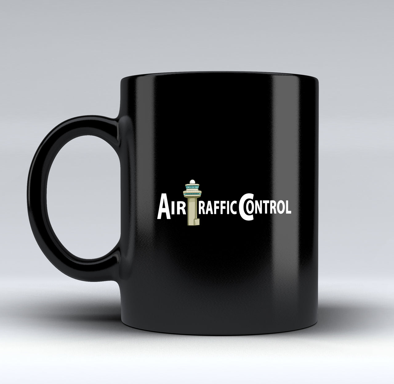 Air Traffic Control Designed Black Mugs