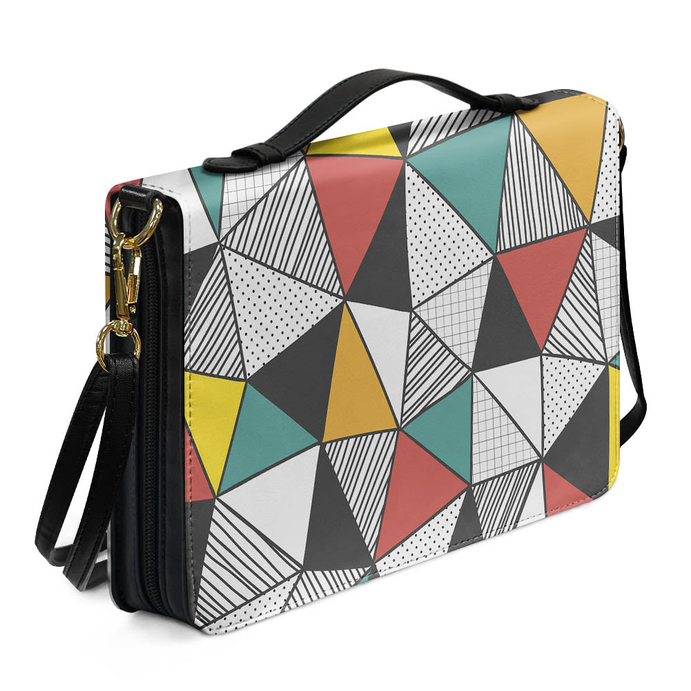 Mixed Triangles Designed PU Accessories Bags Strap Style