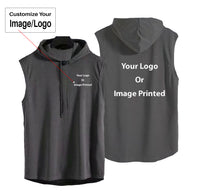 Thumbnail for Double Side Your Custom Logos Designed Hooded Tank Tops