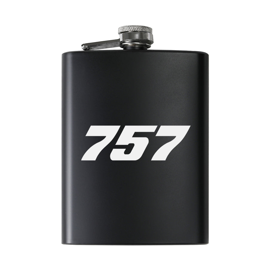 757 Flat Text Designed Stainless Steel Hip Flasks