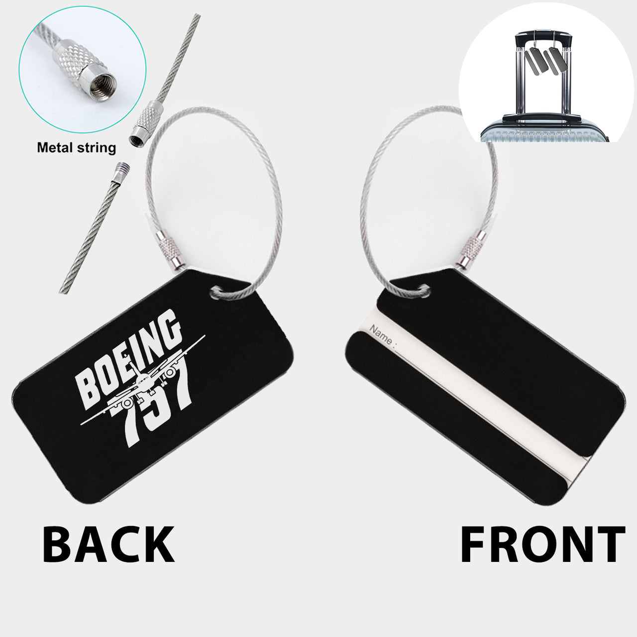 Amazing Boeing 757 Designed Fashion Metal Luggage Tags