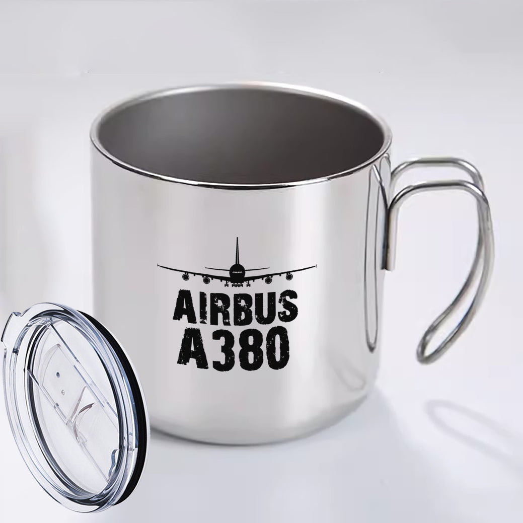 Airbus A380 & Plane Designed Stainless Steel Portable Mugs