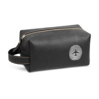 Thumbnail for Aviation Finger Print Designed Leather Clutch Toiletry Bag