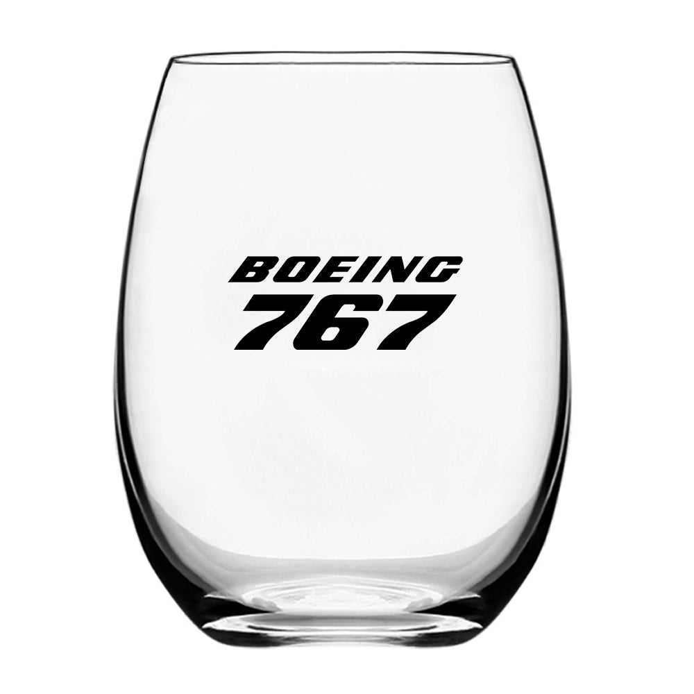 Boeing 767 & Text Designed Water & Drink Glasses