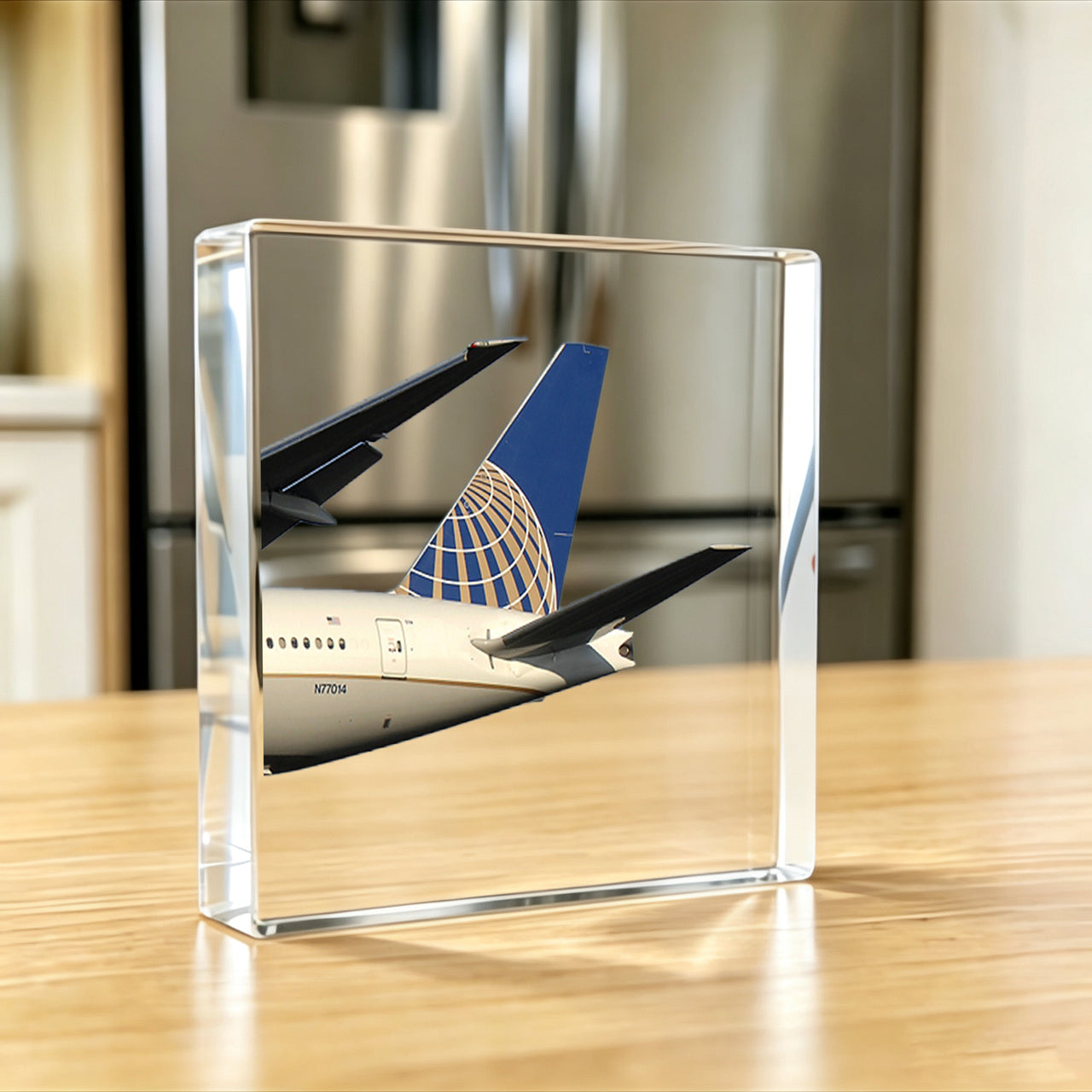 Continental Airlines Tail Logo Crystal Ornament