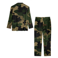 Thumbnail for Military Camouflage Army Green Designed Women Button Pajamas