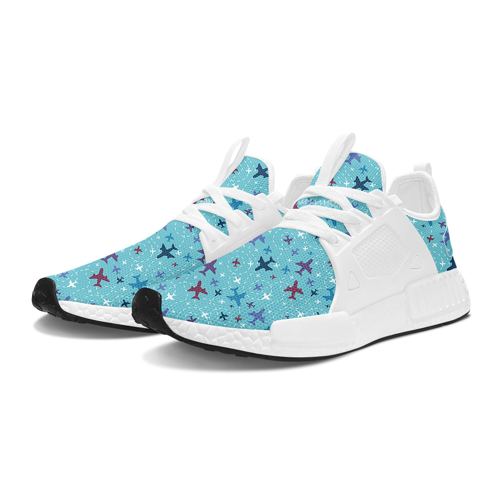 Love of Travel with Aircraft Designed Outdoor Sports Tennis Shoes