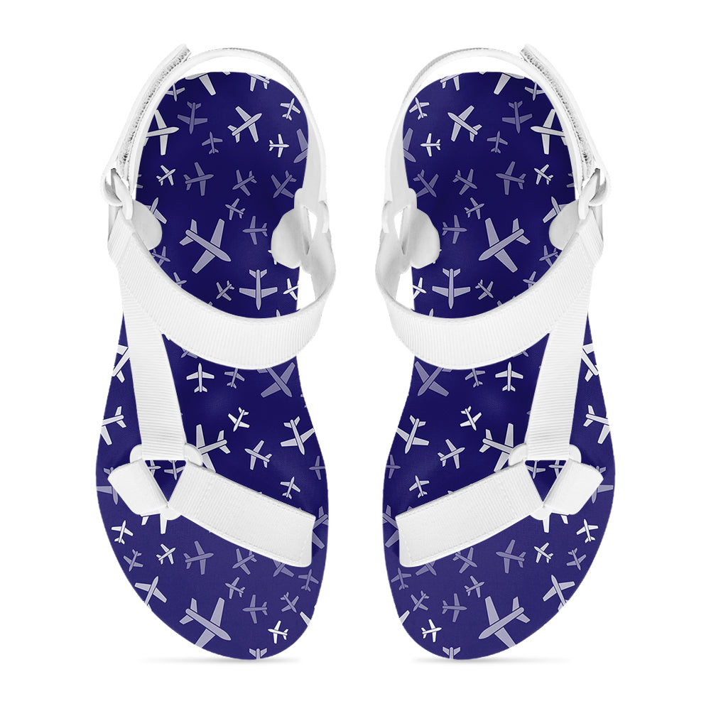 Different Sizes Seamless Airplanes Designed Open Toe Sandals (Slippers)