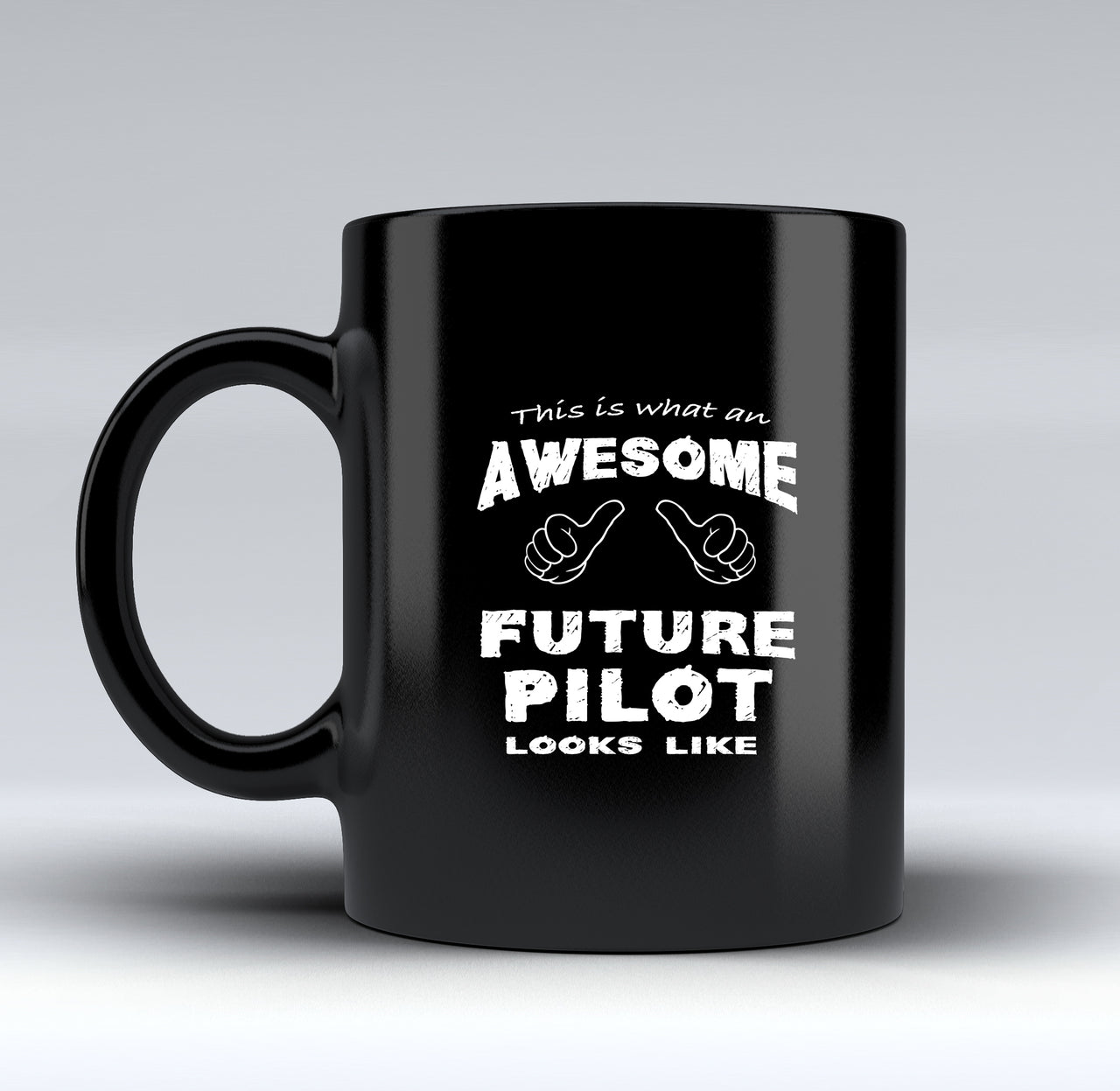 Future Pilot Designed Black Mugs