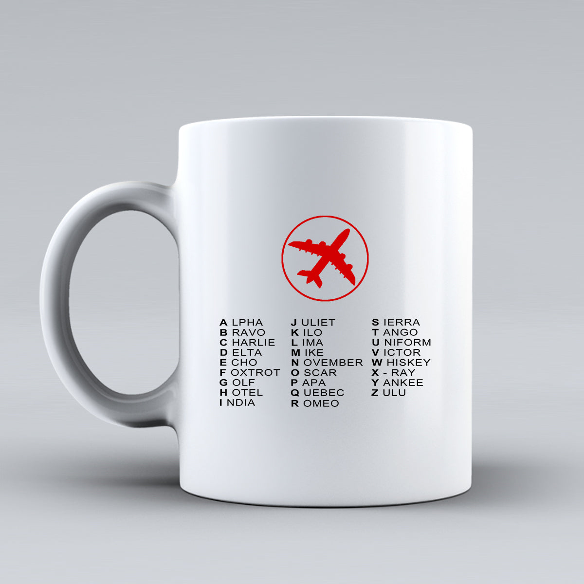Aviation Alphabet 2 Designed Ceramic White Mugs