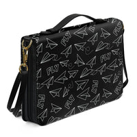 Thumbnail for Paper Airplane & Fly Black 2 Designed PU Accessories Bags Strap Style
