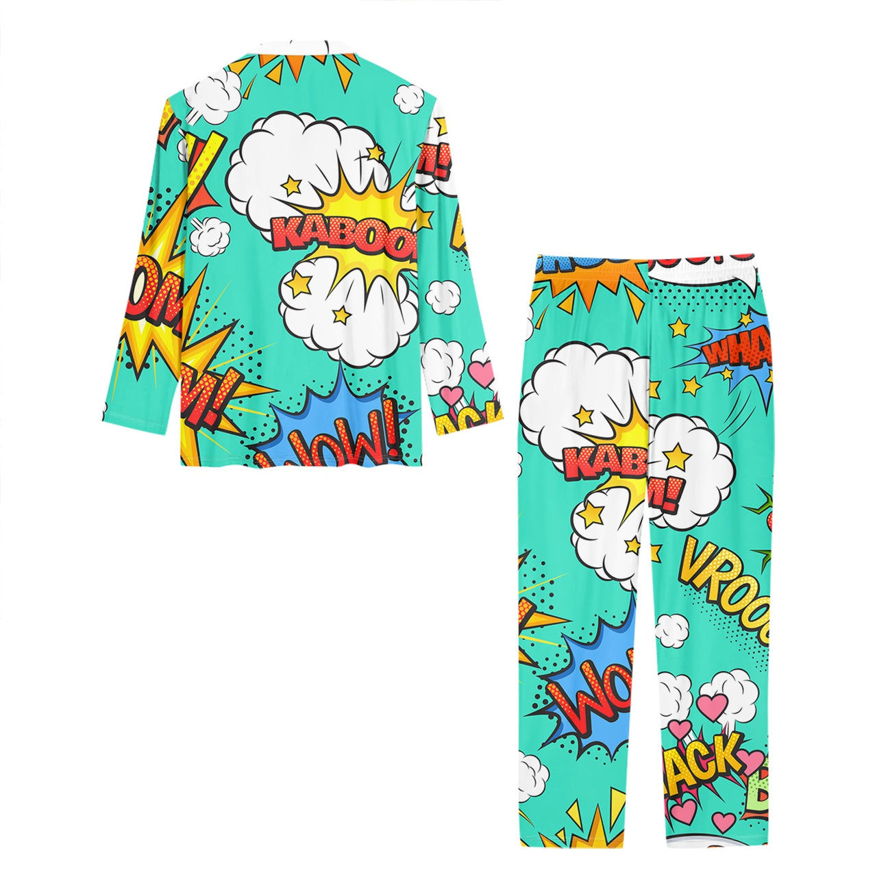 Mixed Comics Designed Women Button Pajamas