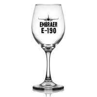 Thumbnail for Embraer E-190 & Plane Designed Wine Glasses