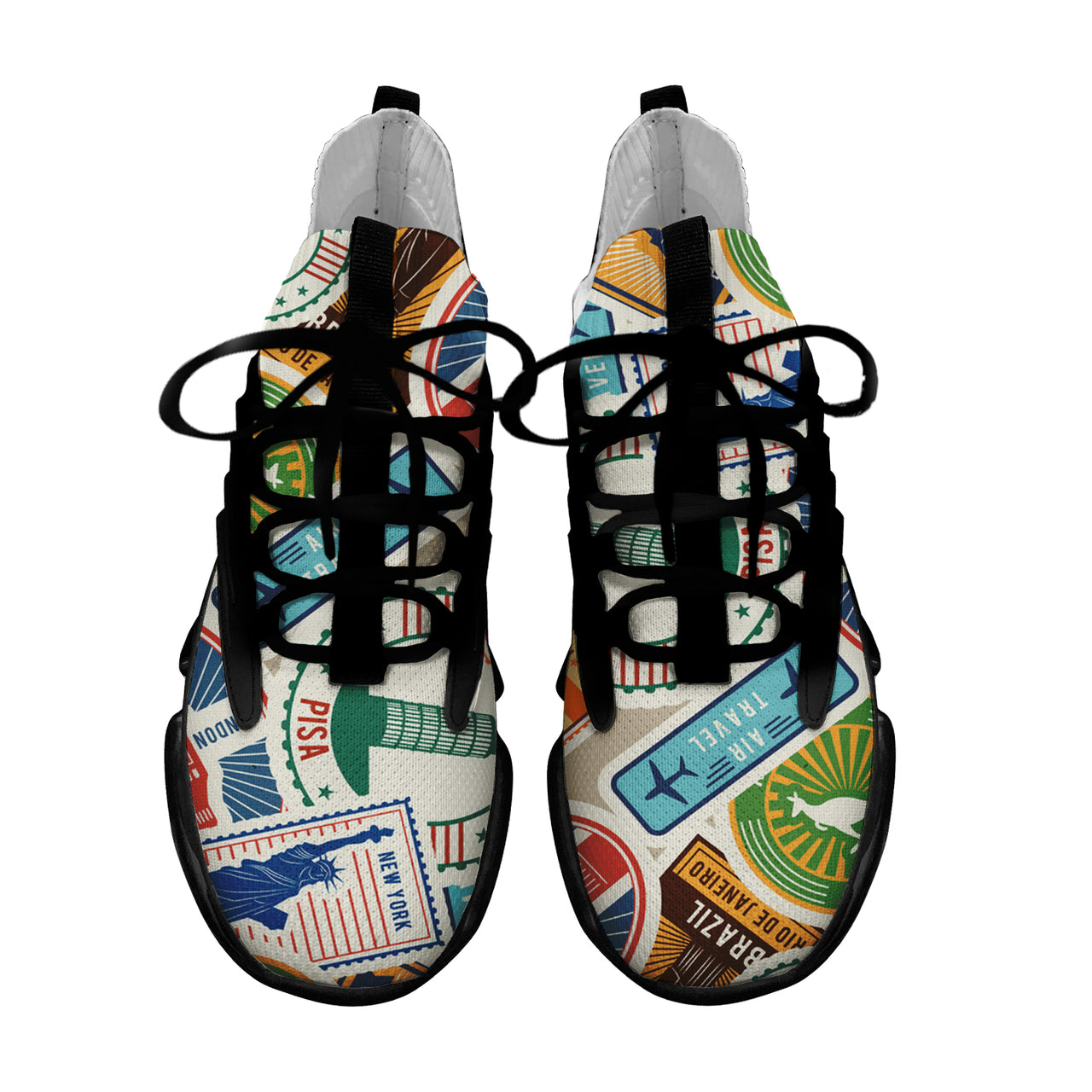 Travel Stickers Designed Fashion Running Shoes