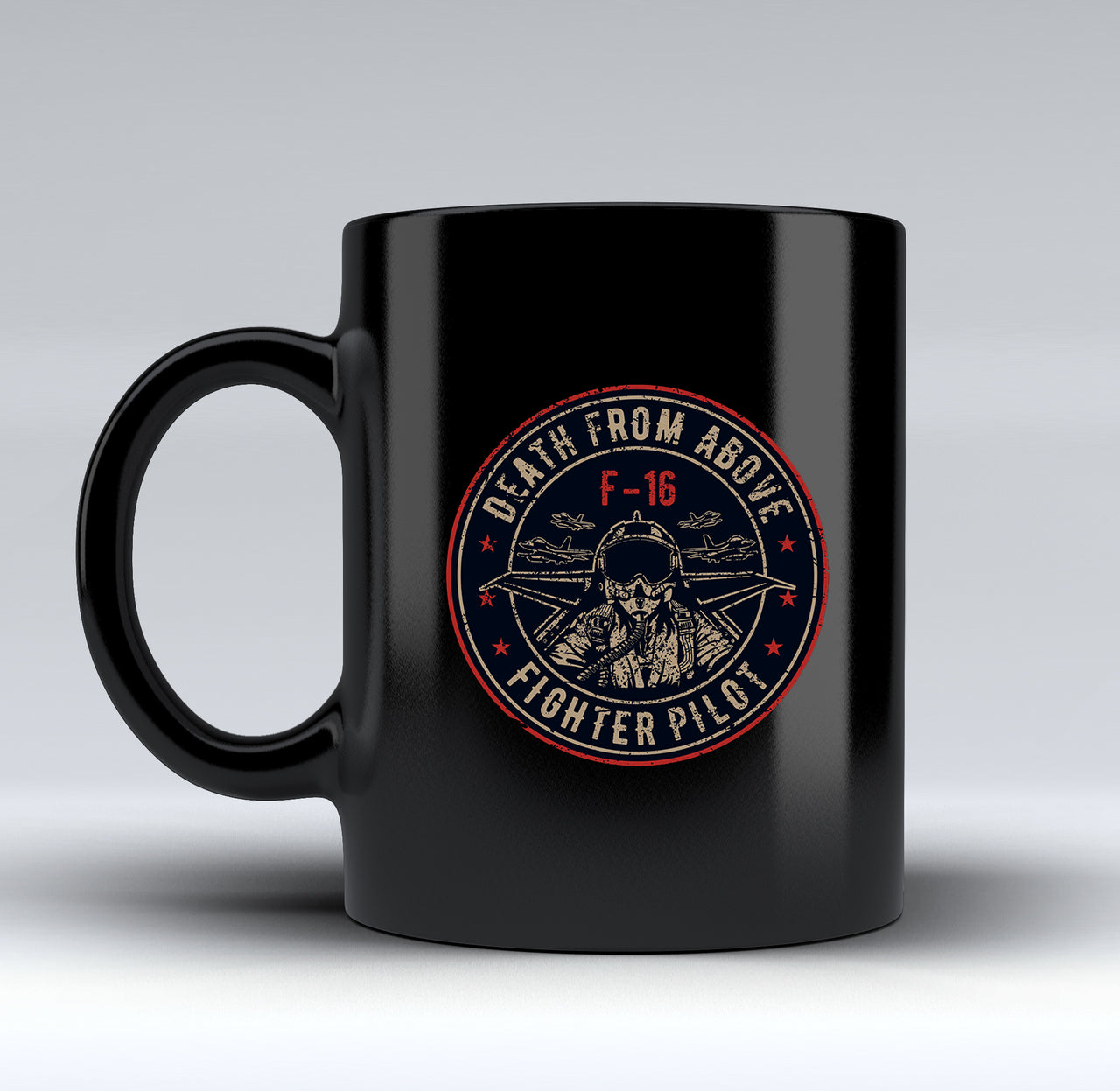 Fighter Jet 16 - Death From Above Designed Black Mugs