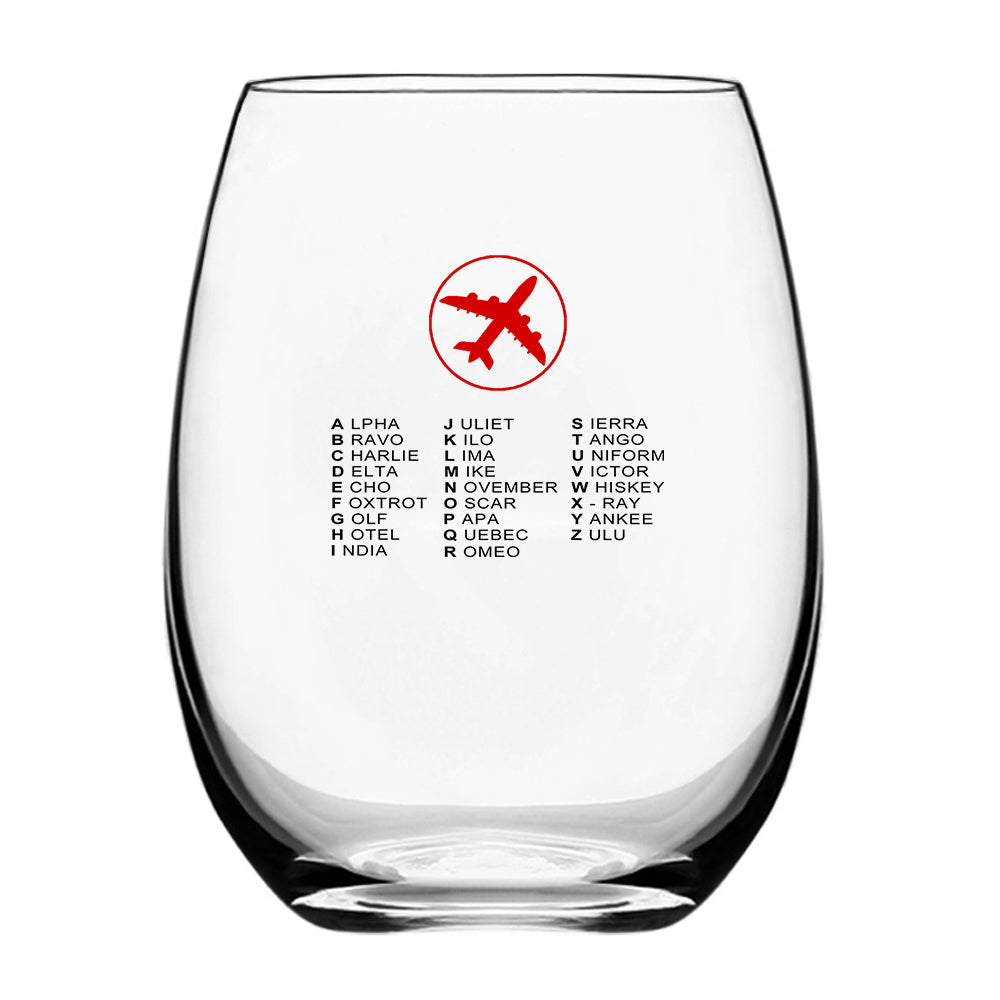 Aviation Alphabet 2 Designed Water & Drink Glasses