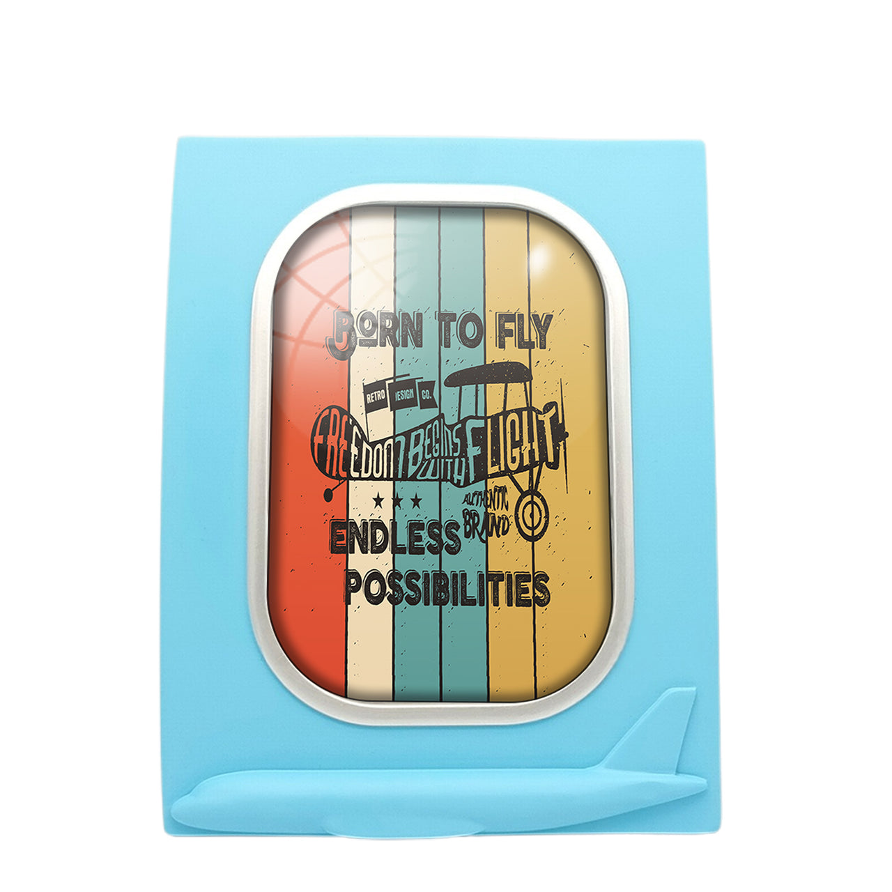 Colourful Born To Fly Designed Airplane Window Photo Frame