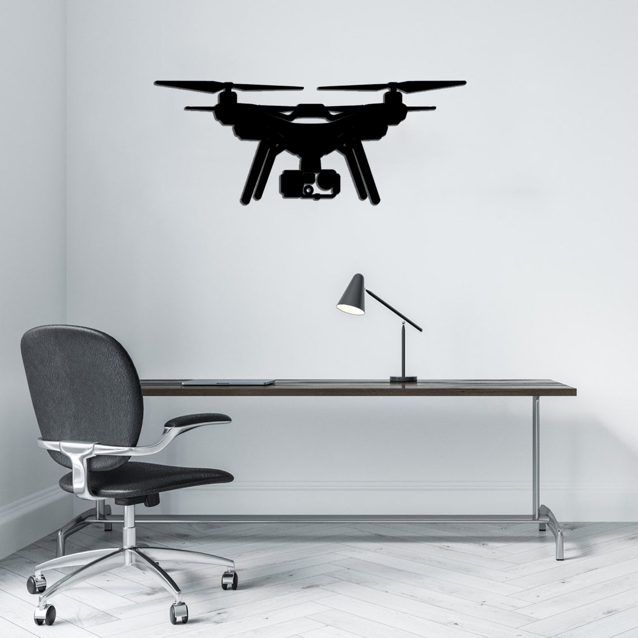 Drone Silhouette Designed Wall Metal Signs
