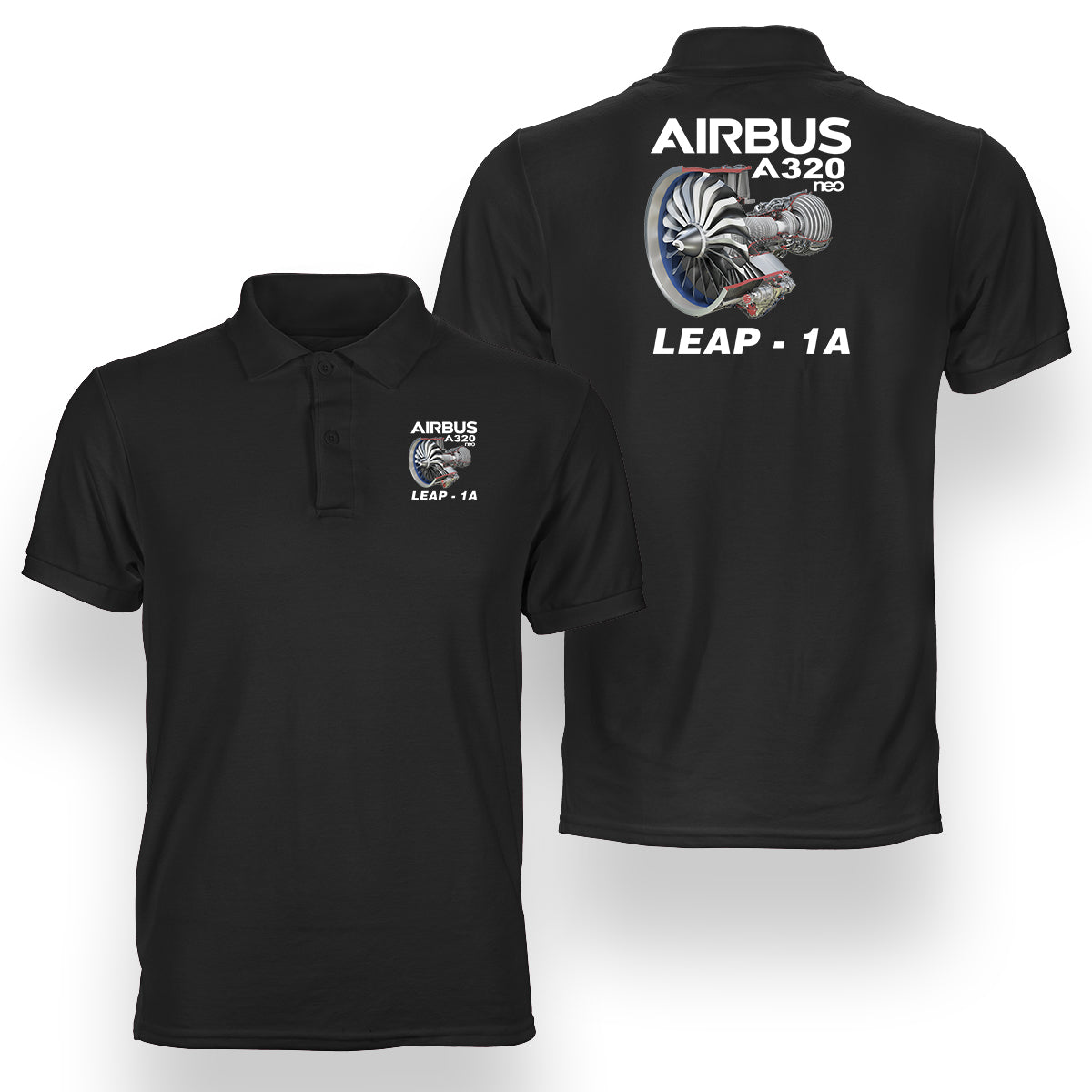 Airbus A320neo & Leap 1A Designed Double Side Polo T-Shirts