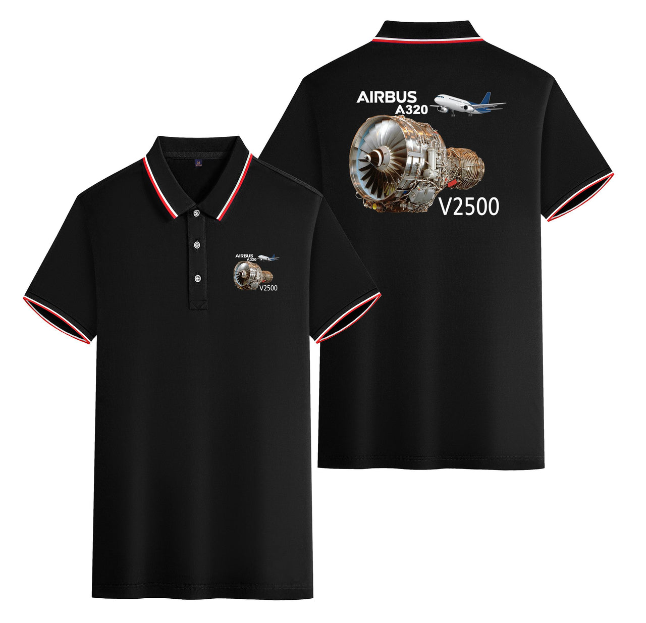 Airbus A320 & V2500 Engine Designed Stylish Polo T-Shirts (Double-Side)