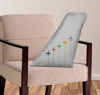Thumbnail for Black & White Super Travel Icons Light Gray Designed Aircraft Tail Pillows