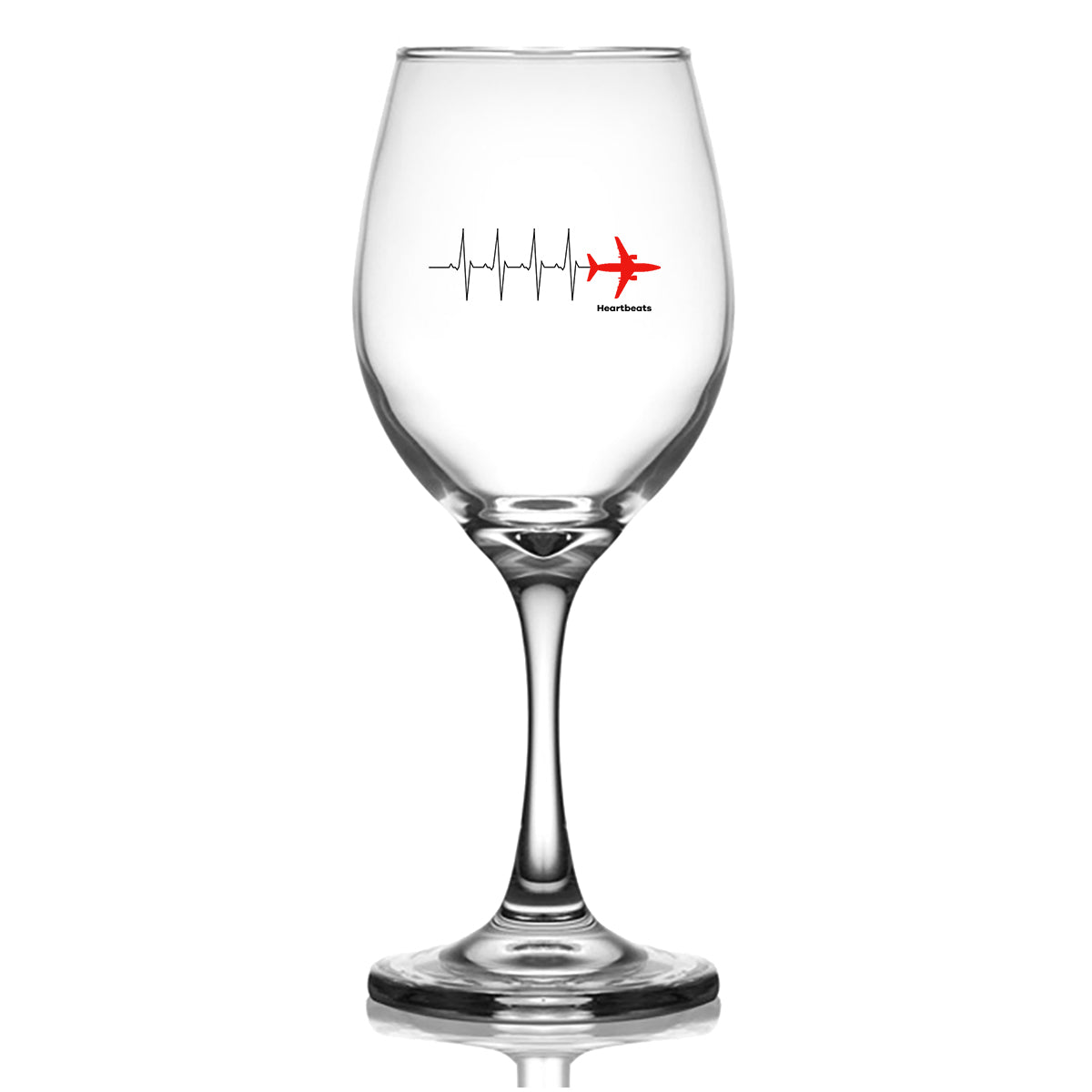 Aviation Heartbeats Designed Wine Glasses