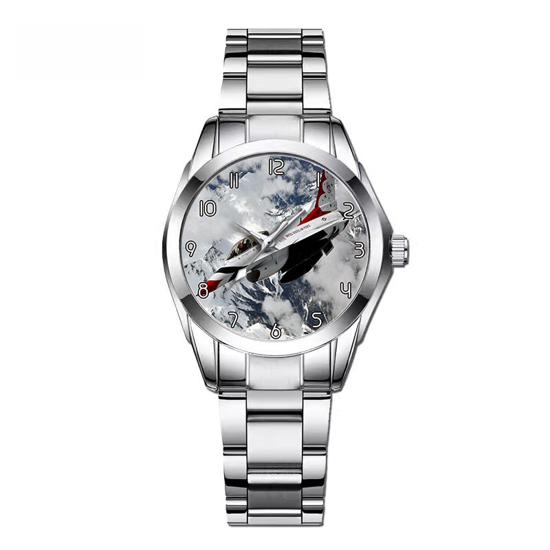 US AirForce Show Fighter Jet 16 Designed Stainless Steel Band Watches